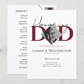 Honoring DAD 6 Photo Collage Memorial Invitation