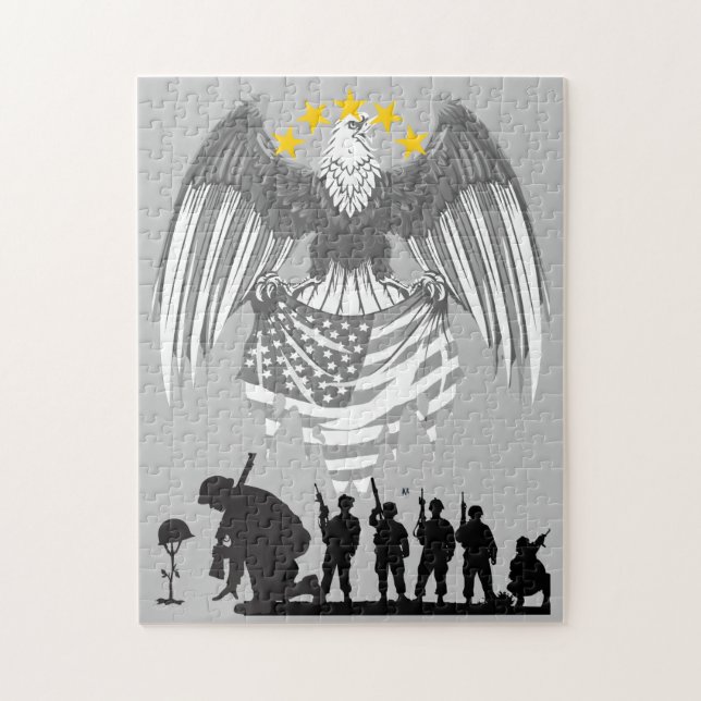 Honoring Fallen Heroes: Upholding American Valor Jigsaw Puzzle (Vertical)