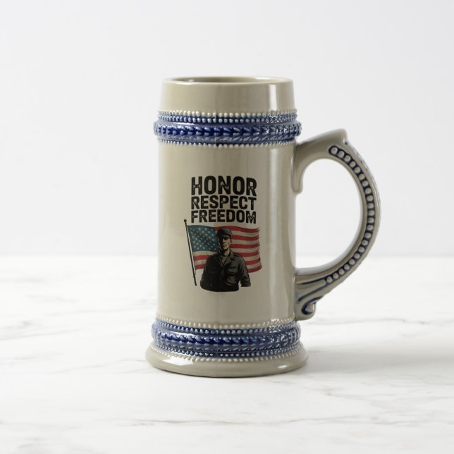 Honoring Heroes Veteran Day Patriotic Design Beer Stein (Right)