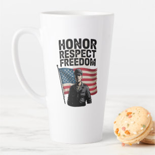 Honoring Heroes Veteran Day Patriotic Design Latte Mug