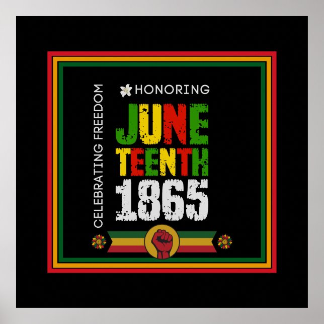 Honoring Juneteenth 1865-Celebrating Freedom Poster (Front)