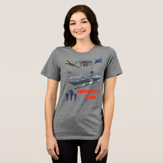 Honoring mighty military grey Tri-Blend shirt