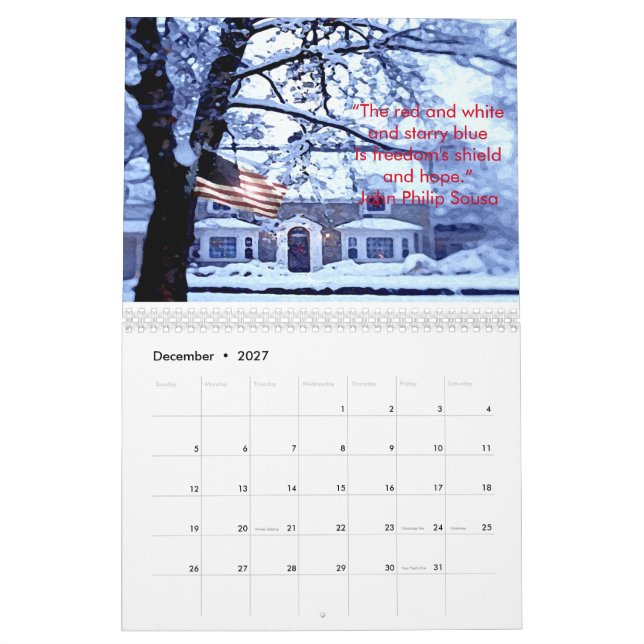 Honoring Our American Flag 2018 Calendar (Dec 2027)