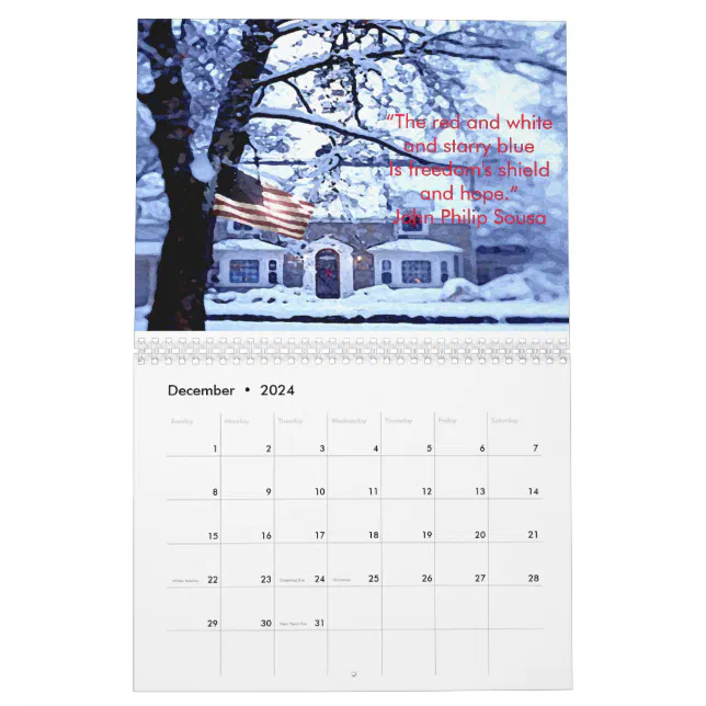 Honoring Our American Flag 2018 Calendar (Dec 2024)