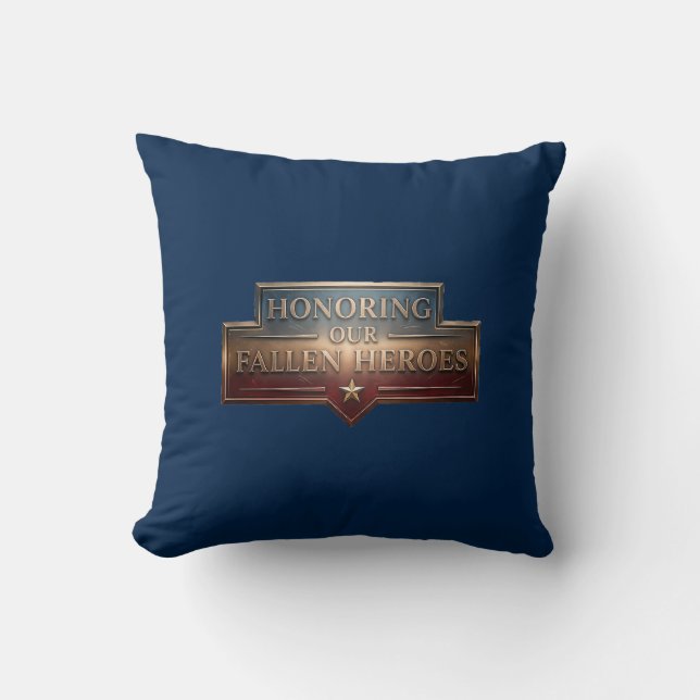 Honoring Our Fallen Heroes / Memorial Day Throw Pillow (Front)