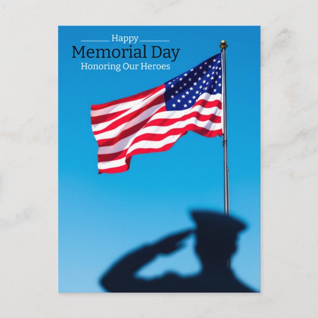 Honoring Our Heroes - Happy Memorial Day Holiday Postcard (Front)
