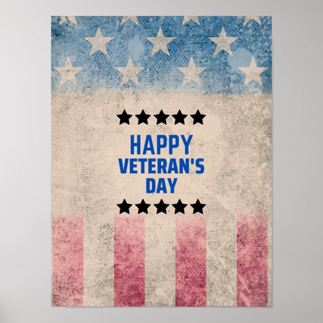 Honoring Our Heroes Happy Veteran's Day Poster (Front)