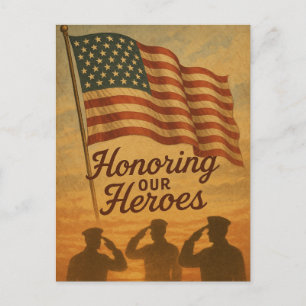 Honoring Our Heroes Memorial Day Holiday Postcard