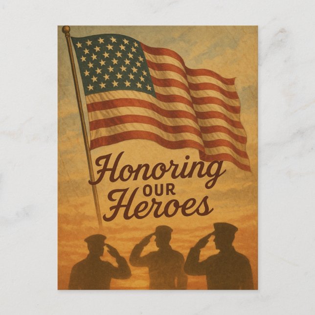 Honoring Our Heroes Memorial Day Holiday Postcard (Front)