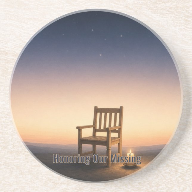 Honoring Our Missing Sandstone Coaster (Front)