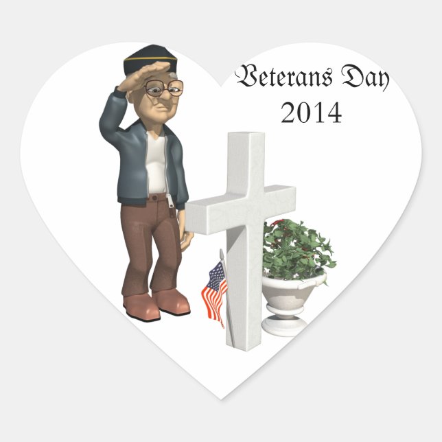 Honoring our Veterans - Heart Sticker (Front)