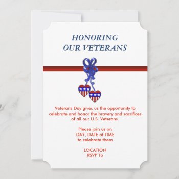 Honoring Our Veterans Veterans Day Party Invite by ZazzleHolidays at Zazzle