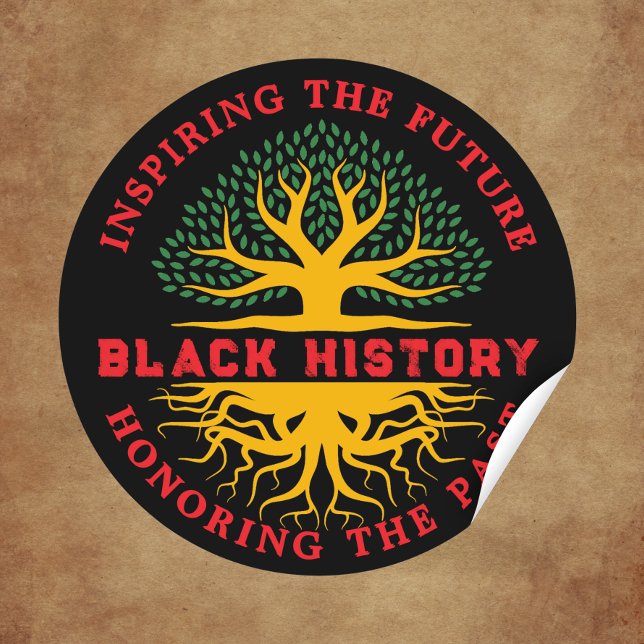 Honoring Past Inspiring Black History Month Classic Round Sticker (Creator Uploaded)
