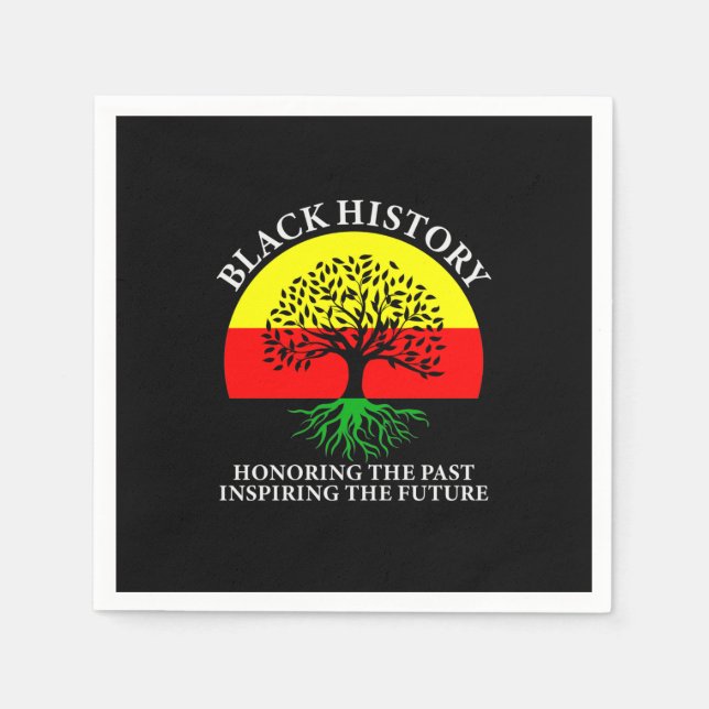 Honoring Past Inspiring Future Black History Month Napkins (Front)