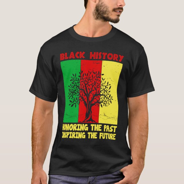 Honoring Past Inspiring Future Black History Month T-Shirt (Front)