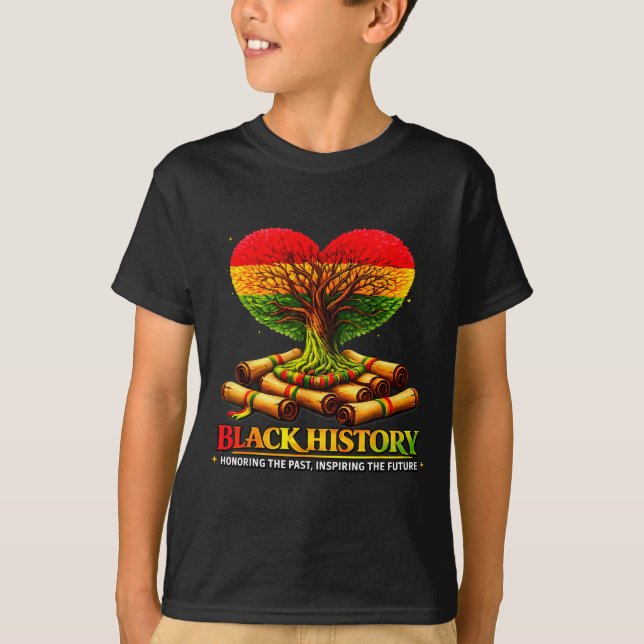 Honoring past inspiring future black history month T-Shirt (Front)