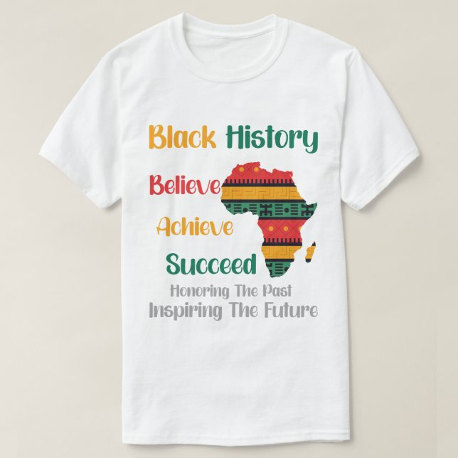 Honoring Past Inspiring Future Black History Month T-Shirt (Design Front)