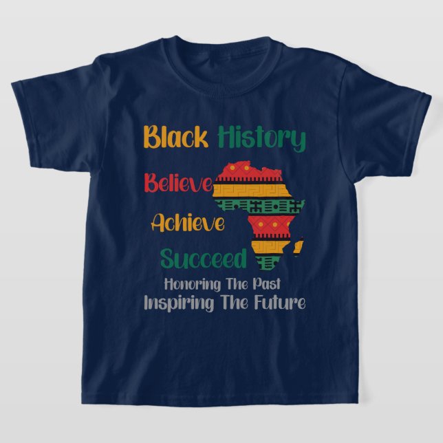 Honoring Past Inspiring Future Black History Month T-Shirt (Laydown)