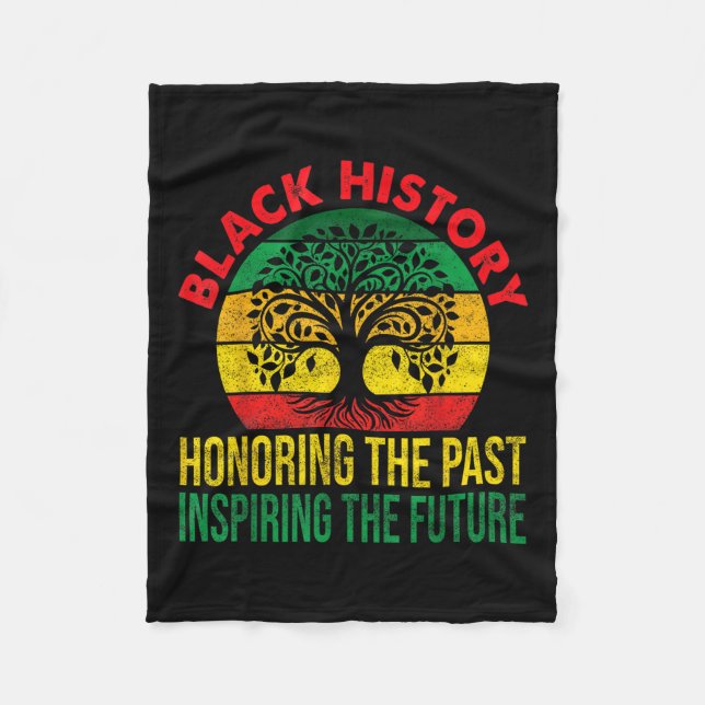 Honoring Past Inspiring Future Women Black History Fleece Blanket (Front)