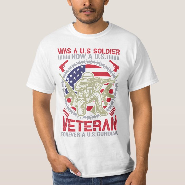 Honoring Service US Soldier Veteran to Guardian T-Shirt (Front)