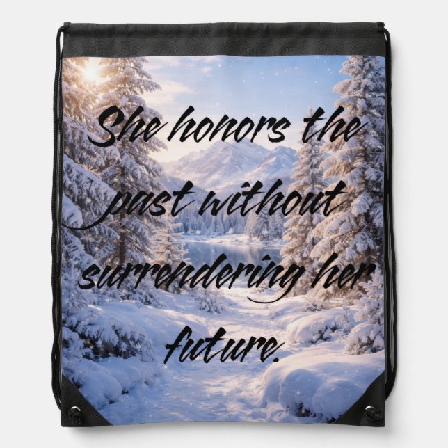 Honoring the Past - Claiming the Future Drawstring Bag (Front)