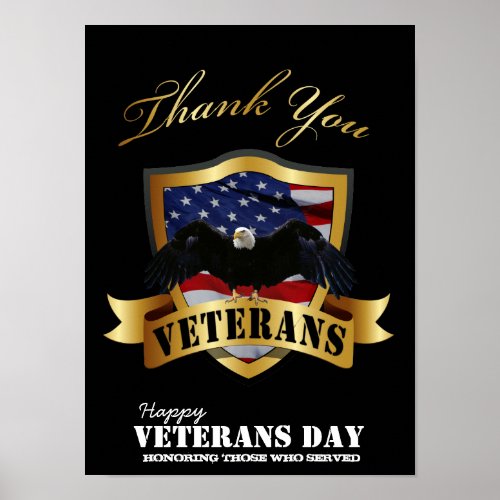 Honoring those who served  Happy Veterans Day Poster