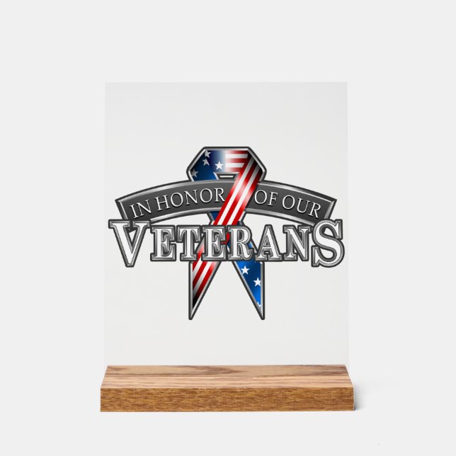Honoring Veterans Acrylic Sign (Front)