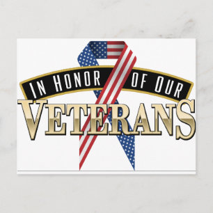 Honoring Veterans Logo Ribbon Postcard