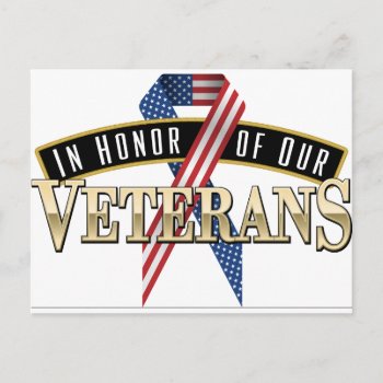 Honoring Veterans Logo Ribbon Postcard by Timeless_Treasures at Zazzle