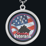 Honoring Veterans Necklace<br><div class="desc">Honoring Veterans Memorial Day Military Army Marines Air Force Navy Coast Guard honor Heroes soldiers war protect Vietnam Korea WWI WWII foreign Boulder Necklace</div>