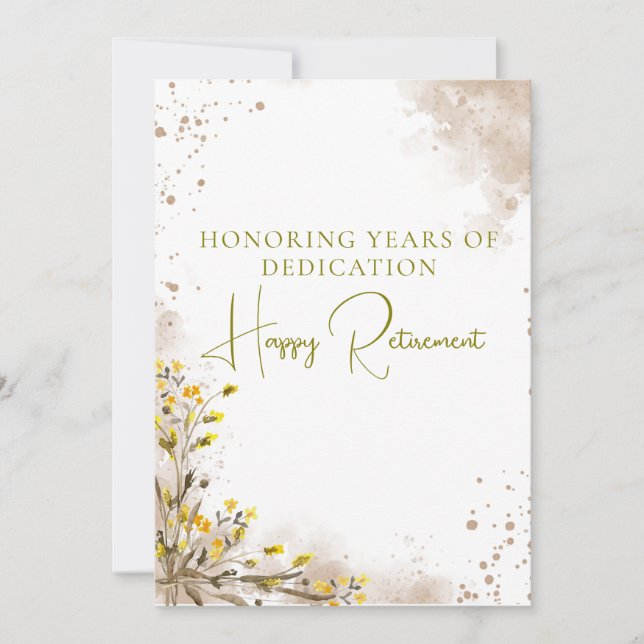 Honoring Years of Dedication Elegant Retirement  Card (Front)