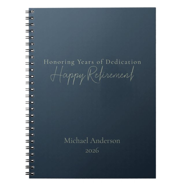 Honoring Years of Dedication Personalized  Notebook (Front)