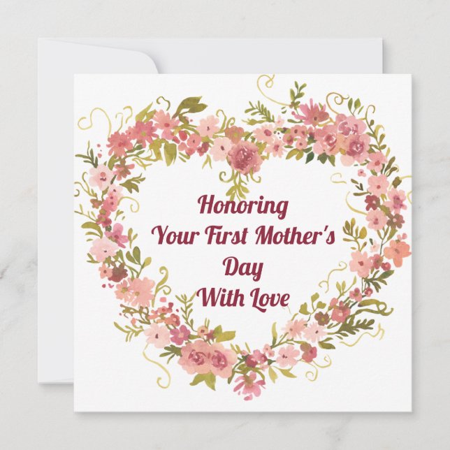 Honoring Your First Mother’s Day with Love Card (Front)