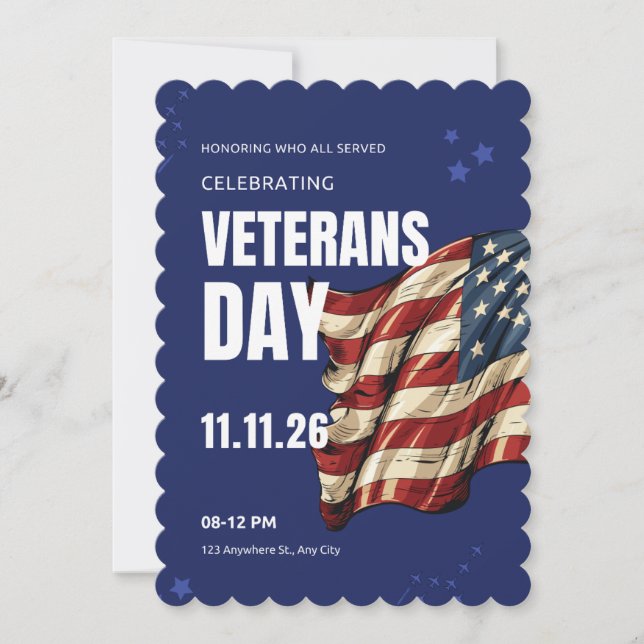 #HonoringCelebratingveteransDayFlatHolidayCard Holiday Card (Front)
