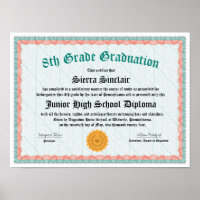 Honors 5th 8th Grade Graduation Homeschool Diploma