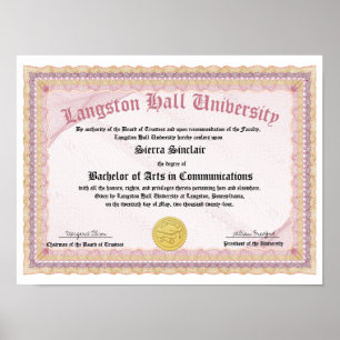 Honors College or University Diploma Replica Poster