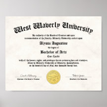 Honors College or University Diploma Replica