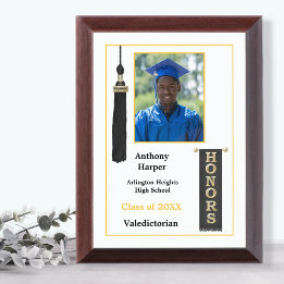 Honors Graduation Black Photo Award Plaque