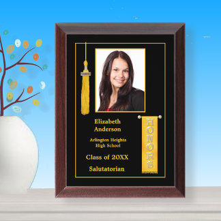 Honors Graduation Gold Photo Award Plaque
