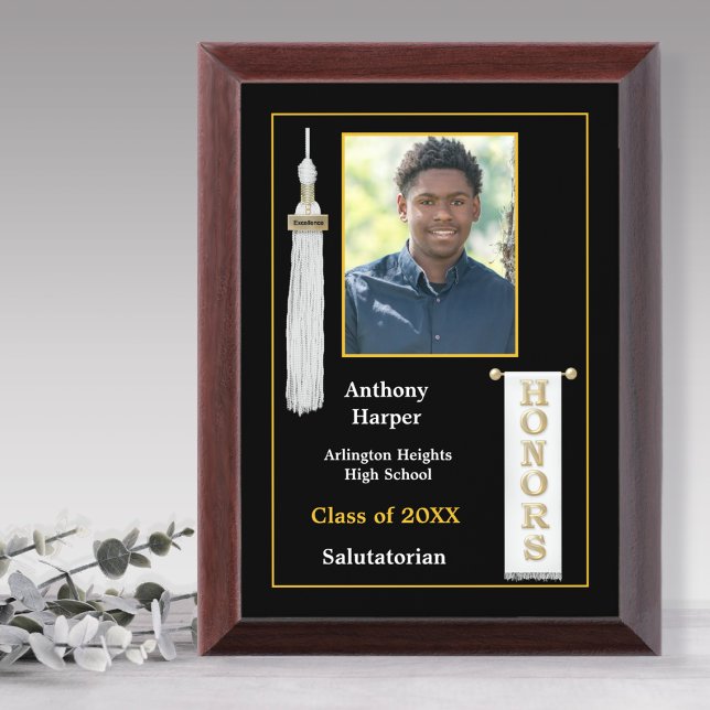 Honors Graduation White Photo Award Plaque (Creator Uploaded)