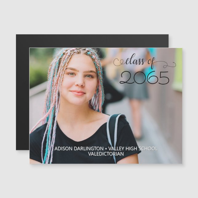 Honors Photo Graduation Announcement Magnetic Card (Front/Back)