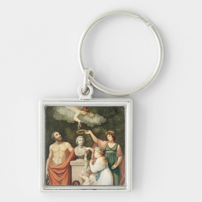 Honouring the Bust of Linnaeus Keychain (Front)