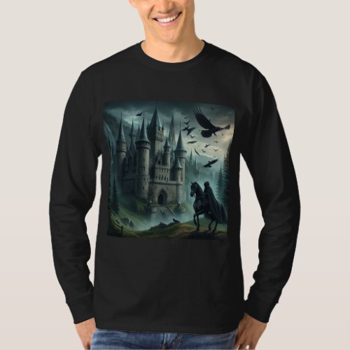 Honted castle with a dark knight black t_shirt 