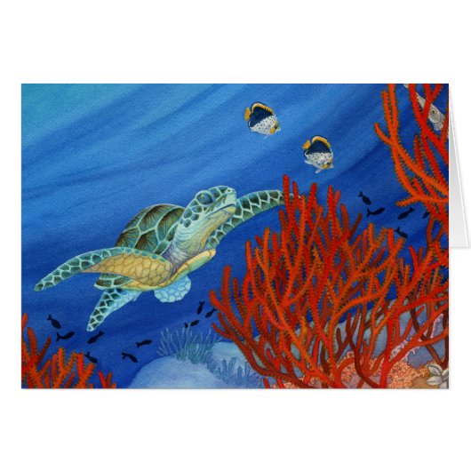 Honu and Black Coral Cards (Front Horizontal)