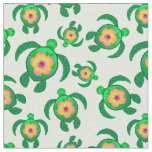 Honu Green Sea Turtles Hibiscus Flowers Fabric