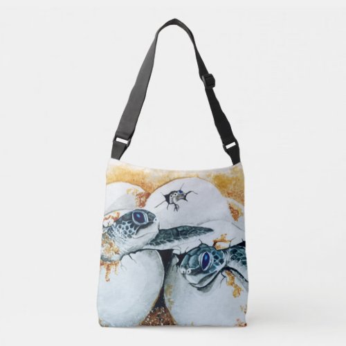 Honu Hatchlings Green Sea Turtle Crossbody Bag