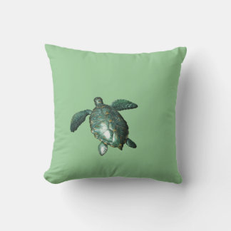 Honu - Hawaiian Green Sea Turtle Throw Pillow