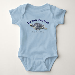 Honu Hawaiian Sea Turtle “Ocean is my Home” Baby Bodysuit