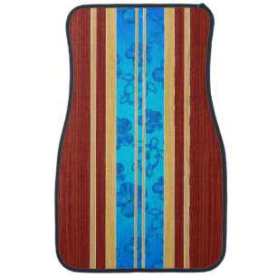 Honu Hawiian Faux Wood Surfboard Car Floor Mat