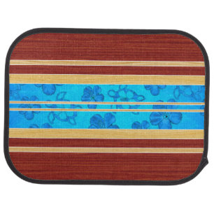 Honu Hawiian Faux Wood Surfboard Car Floor Mat